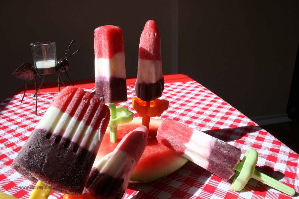Red, White and Blue popsicles